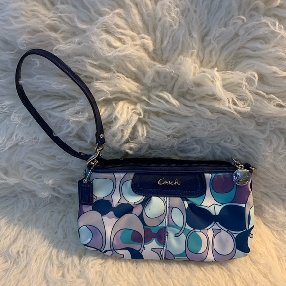 Coach multi color large wristlet